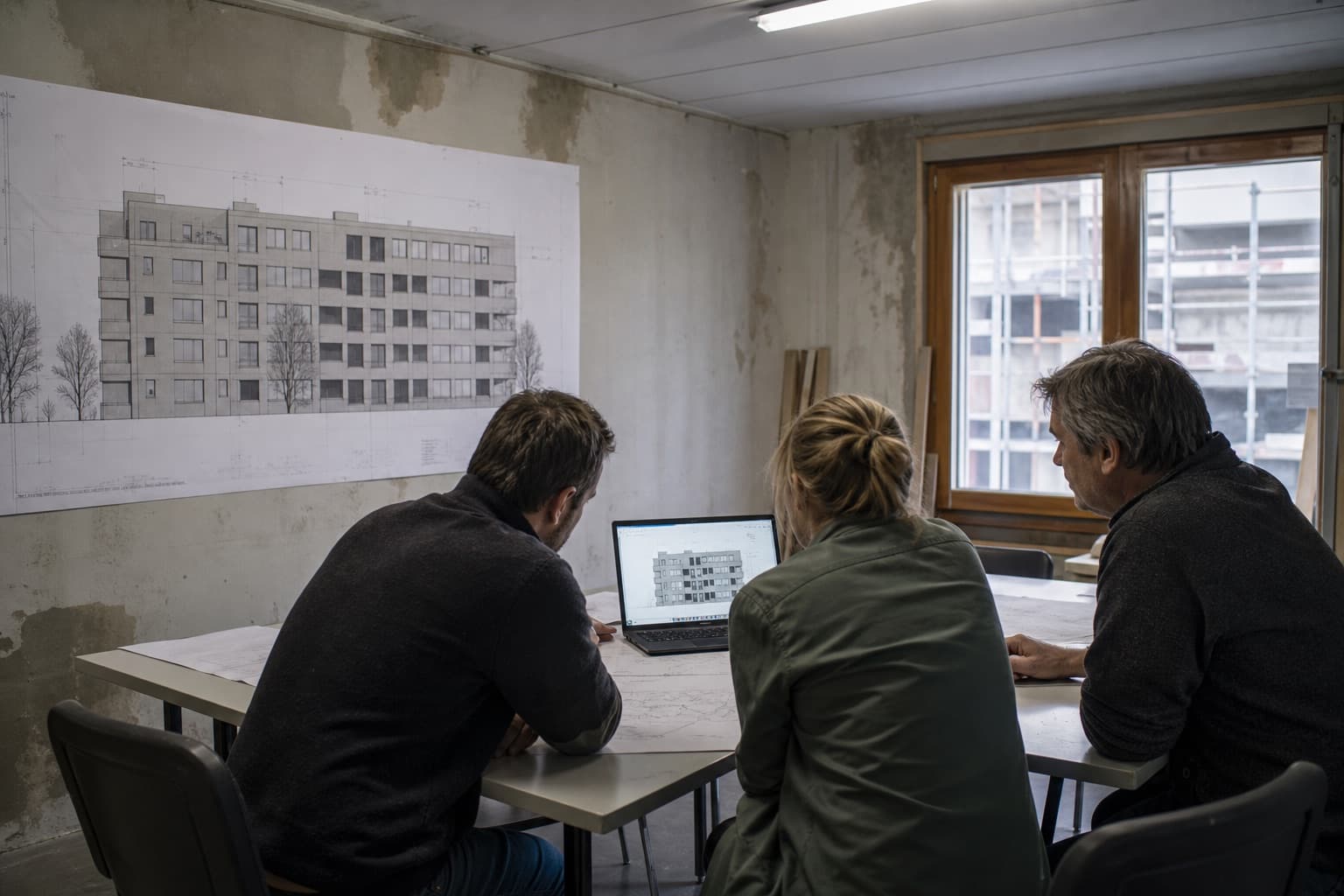 Delivery team reviewing a shared project brief